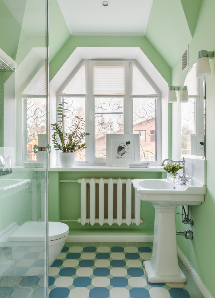 Зеленый во всех оттенках дизайн ванны 2024