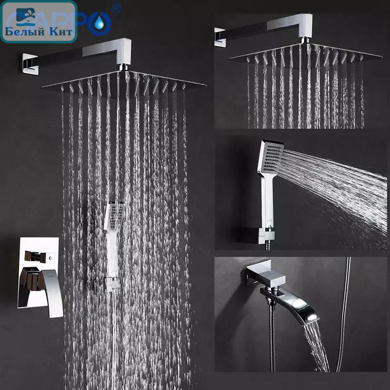 Душевая система с тропическим душем встраиваемая Душевая система GAPPO G7107 встраиваемая