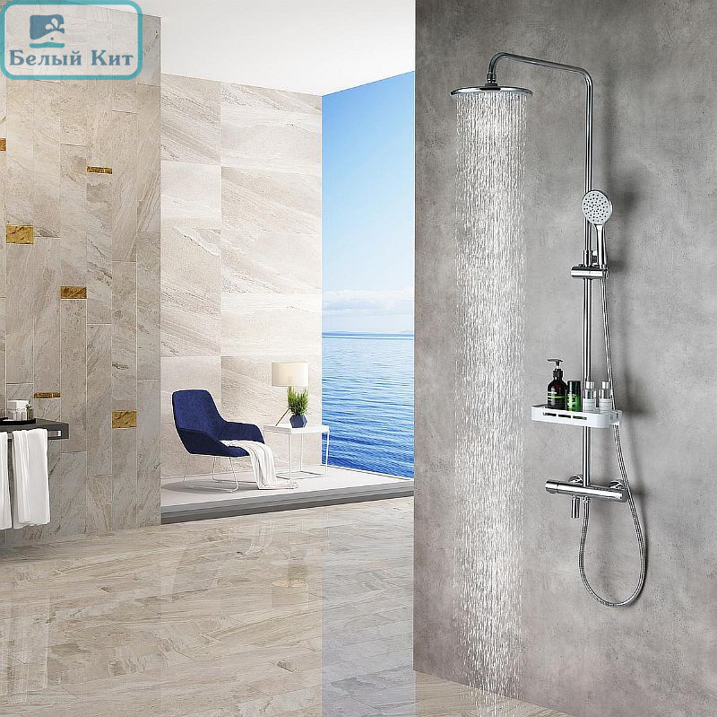 Душевые системы в ванну фото Душевая система LEMARK LM7010C Тропик с термостатом (ГОРЯЧАЯ ВОДА СЛЕВА)