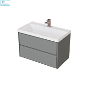 Тумба MIRSANT подвесная "Dante 80" серая матовая 2 ящика БЕЗ раковины Style 80