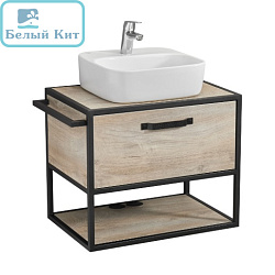 Тумба  АКВАТОН подвесная "ЛОФТ ФАБРИК 65 " Дуб Эндгрейн  БЕЗ РАКОВИНЫ