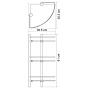 Полка стеклянная тройная угловая WK К-3733 матовый хром
