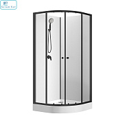 Душевая кабина Loranto CS-21800-100 100x100x(205)низкий поддоном, прозрачное стекло, профиль черный 