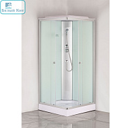 Душевая кабина Loranto CS-6491F(CS-8072) 90х90х215, белая, квадратная, стекло 4мм, поддон 13см