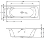 Ванна RIHO акриловая "LIMA" 160х70х48см на каркасе