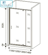 Душевая дверь распашная GOOD DOOR Orion WTW-PD-130-G-CH (1300*1850мм) стекло матовое 6 мм