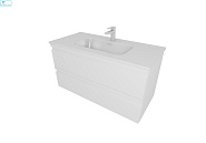 Тумба AQUTEK Вега 100 см подвесная AQ77100-MW с раковиной AQ4100-00 