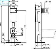 Комплект инсталляции с унитазом IDEAL STANDART W220101 Германия 30 см.