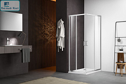 Душевое ограждение AQUATEK ARI KV 08020CH 80*80*200 см квадратное профиль хром стекло прозрачное 6мм