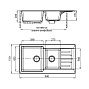 Мойка GRANFEST P980KL 973х503 мм черная двухчашевая 