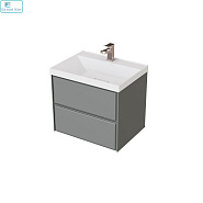 Тумба MIRSANT подвесная "Dante 60" серая матовая 2 ящика БЕЗ раковины Style 60