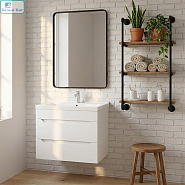 Тумба AZARIO подвесная "Аврора-60" белая с раковиной МОНТЕ neo