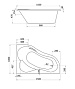 Ванна SANTEK акриловая "ИБИЦА" 150х100 правая на каркасе с панелью