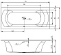 Ванна RIHO акриловая "LIMA" 170х75х40см на каркасе