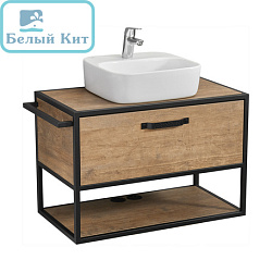 Тумба  АКВАТОН подвесная "ЛОФТ ФАБРИК 80 " Дуб Кантри  БЕЗ РАКОВИНЫ