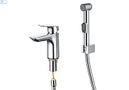 Смеситель для раковины AQUATEK AQ1012CR ВЕГА 97 с гигиеническим ручным душем, хром