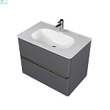Тумба МИРСАНТ подвесная "SAVAG-80" серая матовая 2 ящика БЕЗ раковины Astra-80