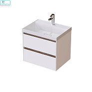 Тумба MIRSANT подвесная "Grand 60" белая глянец 2 ящика БЕЗ раковины Style 60