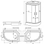 Душевая кабина ERLIT ER351226R-C3-RUS 120*80*226см правая матовые стекла средний поддон БЕЗ СИЛИКОН