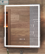 Зеркало VIGO "Geometry" Luxe  60 см с подсветкой, часы , антизапотевание 