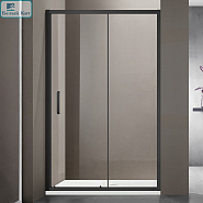 Душевая дверь раздвижная SANTREK AQUA Iris- DF-1100-C-Matt Black 1100*1850 стекло Прозрачное