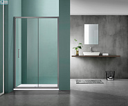 Душевая дверь раздвижная SANTREK AQUA Lea- DF-1200-C-Gun Mate 1200*1850 стекло прозр.5мм, оруж.сталь