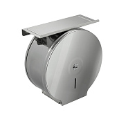 Диспенсер для туалетной бумаги с ключом - барабан с полочкой , полированная нержавейка - ГЛЯНЕЦ, 903