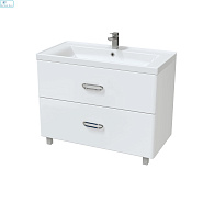 Тумба MIRSANT напольная "FUJI-80" белая с 2 ящиками без раковины DEEP-80