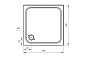 Поддон душевой AQUATEK Альфа DPL-0001  90*90 квадратный литой мрамор  со съемной панелью