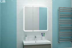 Зеркало-шкаф Континент "ELLIOTT"  80x80 см  с подсветкой по периметру 