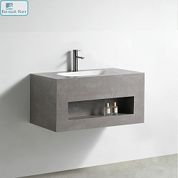 Умывальник со столешницей Holler Terra 800 серый подвесной