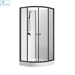 Душевая кабина Loranto CS-21800-100 100x100x(205)низкий поддоном, прозрачное стекло, профиль черный 