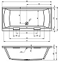 Ванна RIHO акриловая "JULIA" 190х90х48см на каркасе