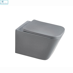 Унитаз подвесной SOLE CUBE 2 GREY серый с сиденьем микролифт
