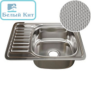 МОЙКА MIXLINE 48х58 см нерж правая с сифоном 0,8 мм выпуск 3 1/2 (532309) ДЕКОР