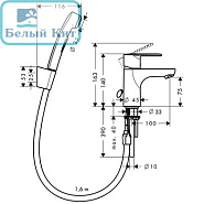 Смеситель для раковины HANSGROHE 31926000 FOCUS с набором для биде 