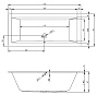 Ванна RIHO акриловая "LUGO" 170x75 на каркасе