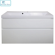 Тумба AZARIO подвесная "Velluto-100" белая с раковиной Астория-100