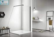 Душевая перегородка AQUATEK Walk in 10020BL 100*200 см  профиль черный стекло прозрачное 8 мм