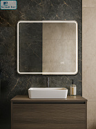 Зеркало MONTEREY "Аврора Люкс 119" 80х70 с подогревом и подсветкой и часами