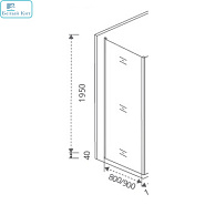 Боковая часть GOOD DOOR Galaxy SP-90-C-CH (900 x 1950 мм) прозрачное стекло 6 мм