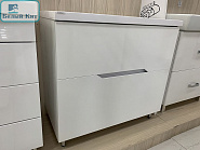 Тумба AQUAVEL напольная "МИЯ-90/2" белая 2 ящика с раковиной Андрея-90