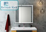 Зеркало-шкаф Континент "MIRROR BOX Black Led" 80х80 с подсветкой черный корпус