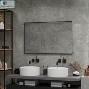 Зеркало Континент "Amer" 80х70  см черная окантовка с подсветкой 