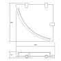 Полка стеклянная одинарная угловая с бортиком WK К-544