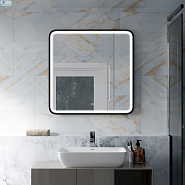Зеркало MIRSANT "Premier Black "80*80 см  подсветка 