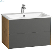 Тумба  АКВАТОН подвесная "СОХО 75" Дуб веллингтон/графит БЕЗ РАКОВИНЫ ЭЛИНА 75