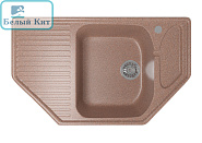 Мойка ML-GM24 угловая с крылом, терракотовая (307), 490*780*170мм