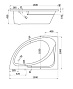 Ванна SANTEK акриловая "ГОА" 150х100 левая на каркасе с панелью