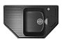 Мойка ML-GM24 угловая с крылом, черная (308), 490*780*170мм